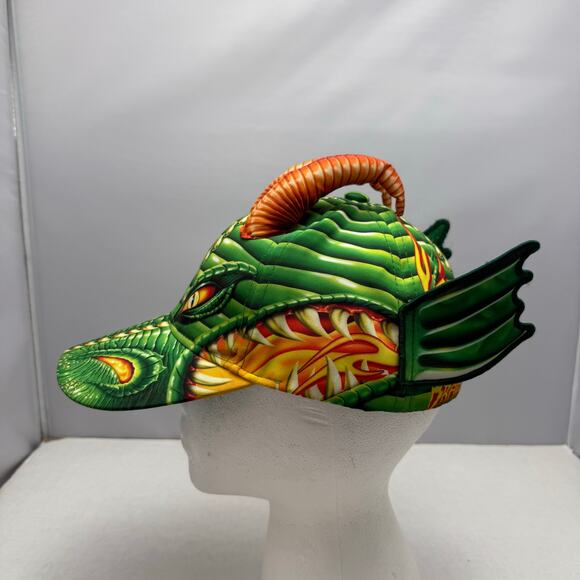 Monster Jam Dragon Cap 3D Plush Horns Adjustable Hat Hook N Loop Youth - Picture 2 of 5